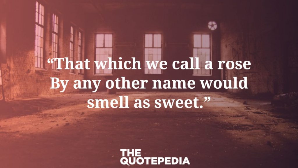 “That which we call a rose By any other name would smell as sweet.”