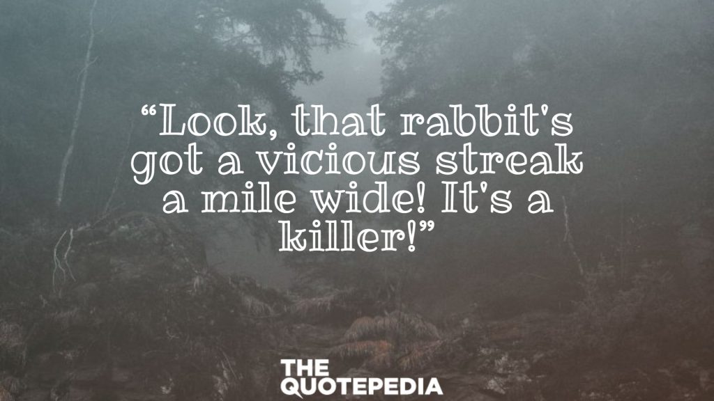 “Look, that rabbit's got a vicious streak a mile wide! It's a killer!”