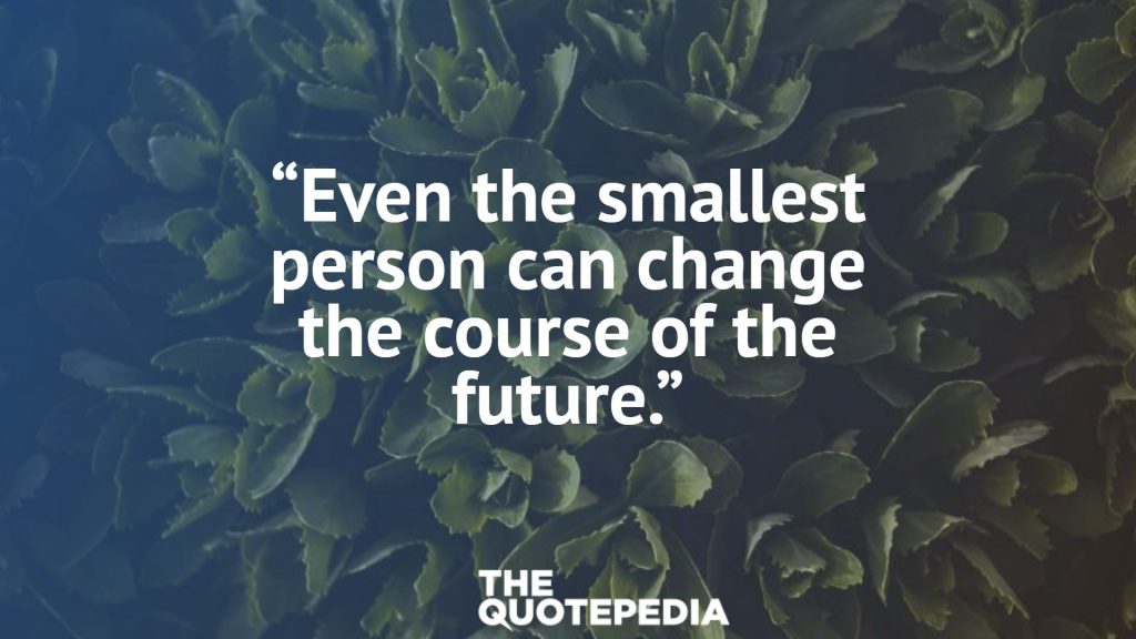 “Even the smallest person can change the course of the future.”
