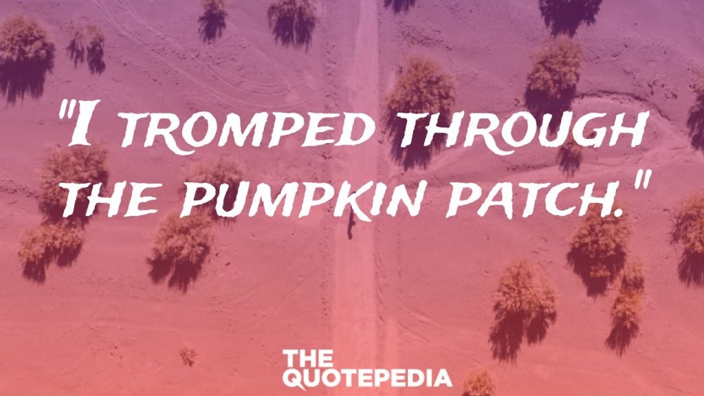 "I tromped through the pumpkin patch."